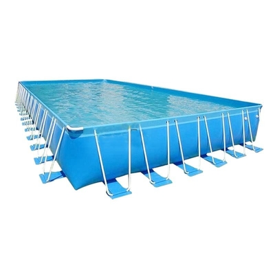 EN71 Kolam Air Portabel 0.9mm PVC Inflatable Rectangular Metal Frame Kolam Renang
