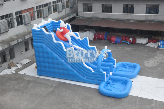 Seluncuran Air Tiup Komersial PVC 0,55mm Dengan Penyewaan Kolam Besar
