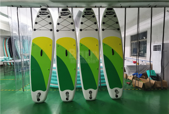 Papan SUP Tiup Hijau Dan Kuning yang Disesuaikan, Stand Up Paddleboard