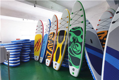 Double Layer Drop Stitch PVC Inflatable SUP Paddle Board Dengan Pola