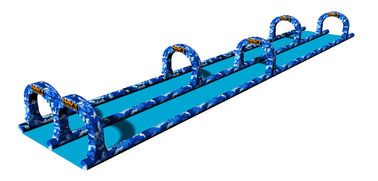 Amazing Kamuflase Warna Giant Inflatable Slide 300m Double Lane Slide untuk Acara Outdoor
