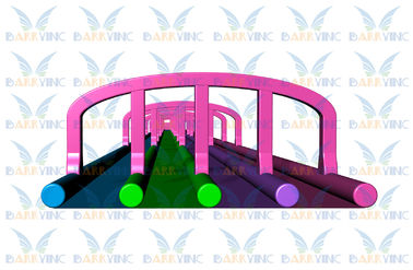 300m Empat Jalur Slide Inflatable Raksasa Tiup Mengagumkan Slide Colorful Untuk Acara