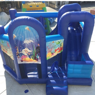 EN71 Halaman Belakang Inflatable Princess Bounce House Dengan Slide