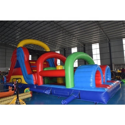 Giant Adults Race Game Inflatable Rintangan Castle Slide Disesuaikan