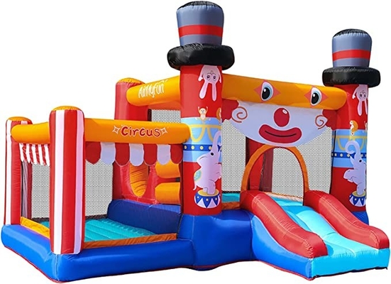 Outdoor Backyard 0.55mm PVC Bouncy Castle Dan Slide Untuk Balita