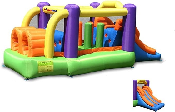 0.55mm PVC Inflatable Racer Hambatan Rumah Bouncing Dengan Slide Ganda
