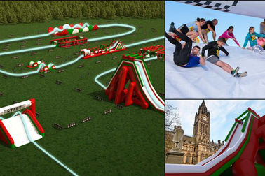 Disesuaikan Besar Inflatable 5k Run / Inflatable Bouncy Course Untuk Persetujuan Acara Musim Panas CE