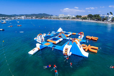 Giant Adult Giant Blue inflatable sport park Untuk Pulau Wake, peralatan olahraga air Untuk Lautan