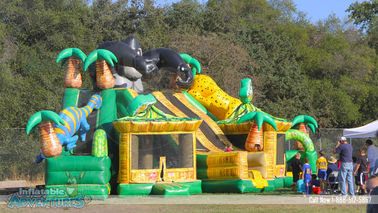 Giant King Kong Inflatable Combo Childrens Bouncy Castle Dengan Slide
