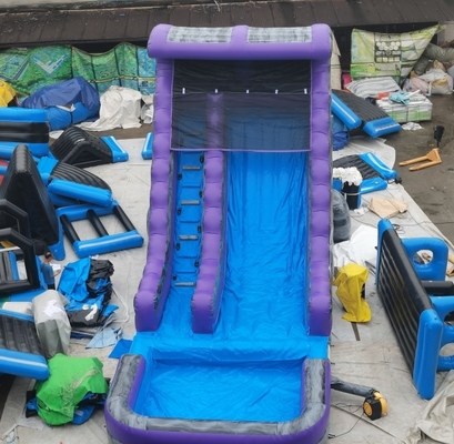 0.55mm PVC Tahan Lama Tiup Air Slide Gambar Tangan Luar Ruangan