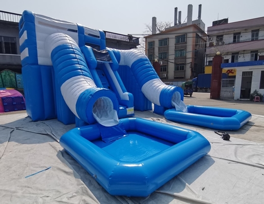Jumper Combo Castle Pool Inflatable Water Slides Besar Inflatable Double Slide Digital Printing