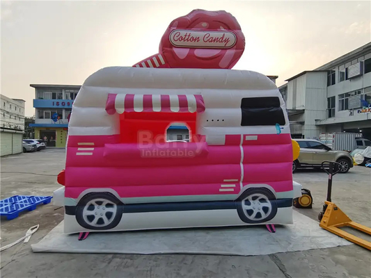 Tarpaulin Meledakkan Rumah Bouncing Es Krim Berdiri Bouncer Melompat Mobil Tiup Kecil Untuk Anak-Anak