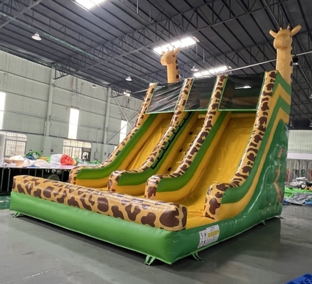 Plato Commercial Giraffe Double Inflatable Water Slides Tema Kartun