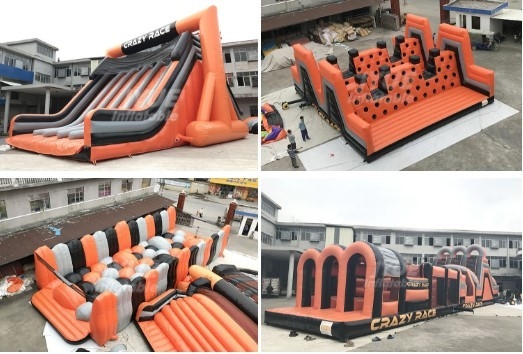 Kursus Rintangan Tiup Komersial PVC 5k Acara Rintangan Melenting Disesuaikan