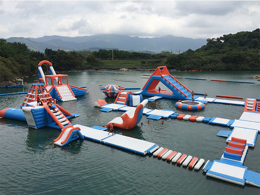 Taman Air Tiup Besar Tahan UV 0.9mm PVC Taman Air Apung Komersial