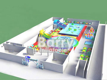 Taman air tiup kolam renang slide, taman tiup lucu yang dirancang untuk anak-anak
