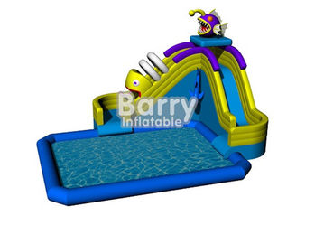Permainan air aqua taman lucu, taman air tiup piranha murah dengan kolam renang untuk tanah