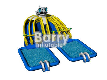 hewan profesional taman air tiup ponsel, wahana taman hiburan outdoor dengan 2 kolam renang