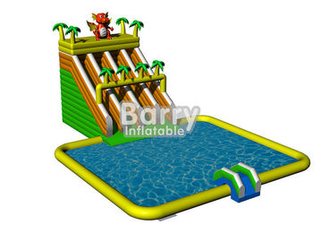 0,55mm PVC Tarpaulin Taman Jungle Inflatable Water Slide Park Untuk Komersial