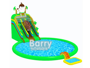 Kartun Jurassic Inflatable Water Park Jungle Inflatable Aqua Park CE Sertifikat