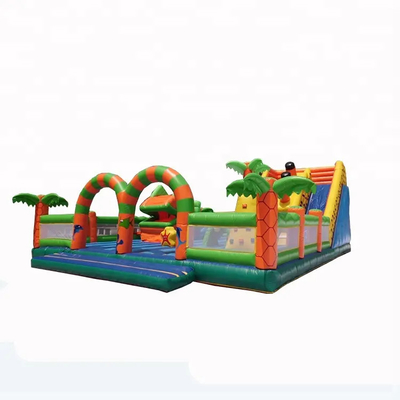 OEM Outdoor Inflatable Playground Untuk Anak-Anak Memanjat Dan Geser Combo Playland Giant Bouncy Castles