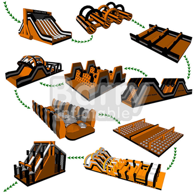 Challenge Kids Adult Inflatable Obstacle Course 5k 0.55mm Pvc Inflatable Combo