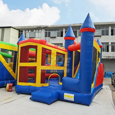 Kastil Inflatable Kelas Komersial Rumah Bounce Anak-anak Bebas Phthalate