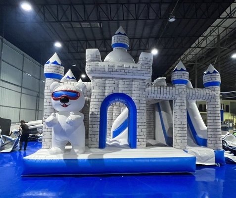 Anak-anak bertema hewan bouncer kembung dengan water slide