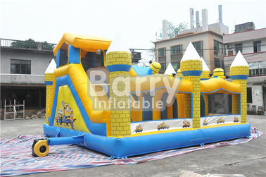 Anak-anak di luar ruangan Pelayan Inflatable Bouncy Castle Dengan Slide 0.55MM PVC Tarpaulin