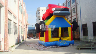 Bentuk mobil Inflatable Bouncer Fire Retardant PVC Tarpaulin / Oxford Cloth For Park