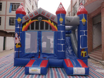 0.55mm PVC Castle Bounce House / Rumah Gelisah Dengan Sertifikasi Slide CE