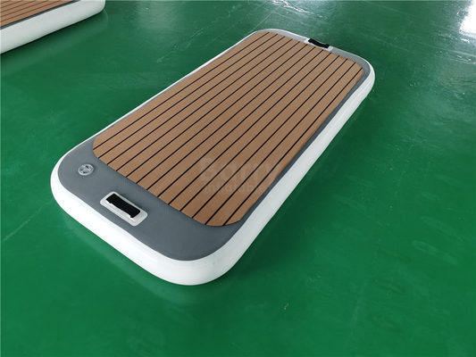 Drop Stitch Material Inflatable Pontoon Boat Jetski Dock Danau Floating Platform Untuk Permainan Air