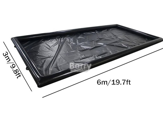 Airtight PVC Portable Inflatable Vehicle Wash Mats Hitam Inflatable Car Wash Containment Mat Water Collector Untuk Truk