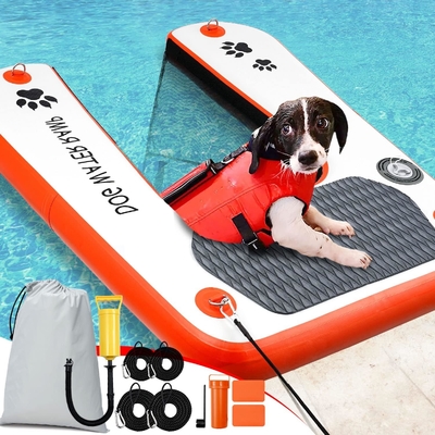 Aman & Mudah Mendaki Disesuaikan Warna Inflatable Pup Plank Dog Ramp Tangga Menyenangkan Dan Menghibur Untuk Anjing Anda