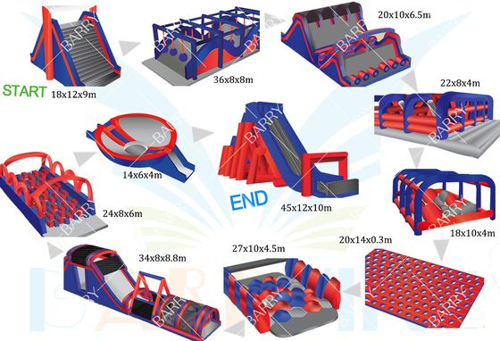 Kasus Komersial Singapura Acara Besar Inflatable 5km Giant Inflatable Obstacle Course Bouncy Castle 5k Aktivitas