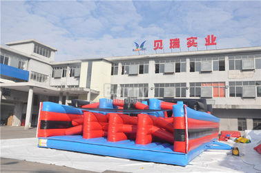 Hot Red 5K Insane Inflatable Rintangan Untuk Lomba Lari, Sling Shot 5K Rintangan Tiup