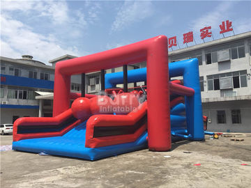 Plato PVC Tarpaulin Insane Olahraga Tiup Rintangan Kursus Permainan Menghancurkan Bola Tiup 5K