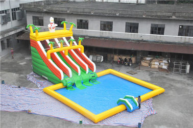 Durable Big Superman Air Inflatable Aqua Park Dengan Slide Untuk Amusement