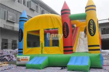 PVC Tarpaulin Inflatable Combo, 5x4x3.6m Anak Inflatable Bounce House Dengan Slide