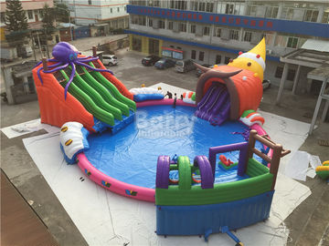 Giant Outdoor Inflatable Water Park, Anak Kustom Octopus Water Slide