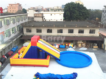 Taman Hiburan Inflatable Backyard Water, Inflatable Slide Dengan Kolam Renang