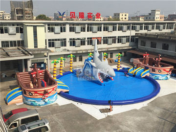 Giant Pirate Ship Theme Taman Air Tiup Di Atas Tanah 36.5x20x8.5mH