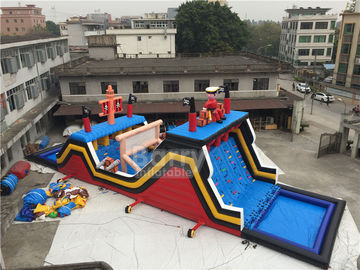 Great Race Pirate Ship Inflatable Outdoor Obsatcle Course untuk Dewasa / Anak-Anak