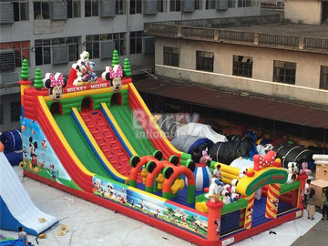 Taman Bermain Tiup Kastil Bouncing Anak / Taman Hiburan Tiup Mickey Kartun Taman Hiburan Tiup