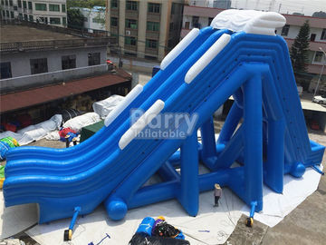 Jalur Ganda Biru Slide Tiup Raksasa Untuk Kolam Air Tahan Api