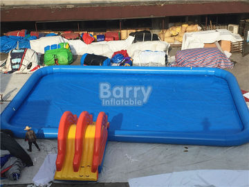 Rectangle Shape Inflatable Pool Dengan Slide Kecil Untuk Bola Air Atau Perahu Dayung