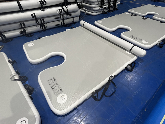 Permainan Olahraga Air Mewah 2x2x0.1m Grey Inflatable Dock Platform Landing Mats Untuk Boat Stop