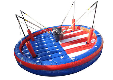 Permainan Inflatable Outdoor Interaktif, Keselamatan Lucu Bungee Bull Untuk Team Building
