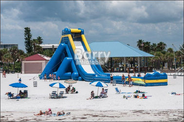 Komersial Luar Ruangan Raksasa Dewasa Tiup Air Hippo Slide Untuk Pantai Dengan Blower