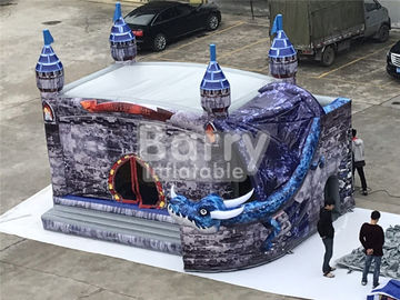 0.55mm PVC Komersial Lucu Anak Castle Rumah Bouncing Tiup Geser Combo